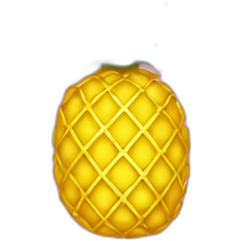 Gold neon light pineapple emoji