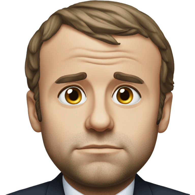 photorealistic Emmanuel Macron sad emoji