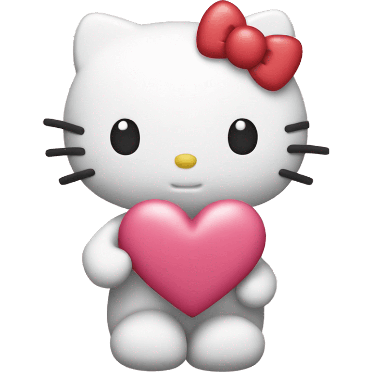 hello kitty with heart emoji