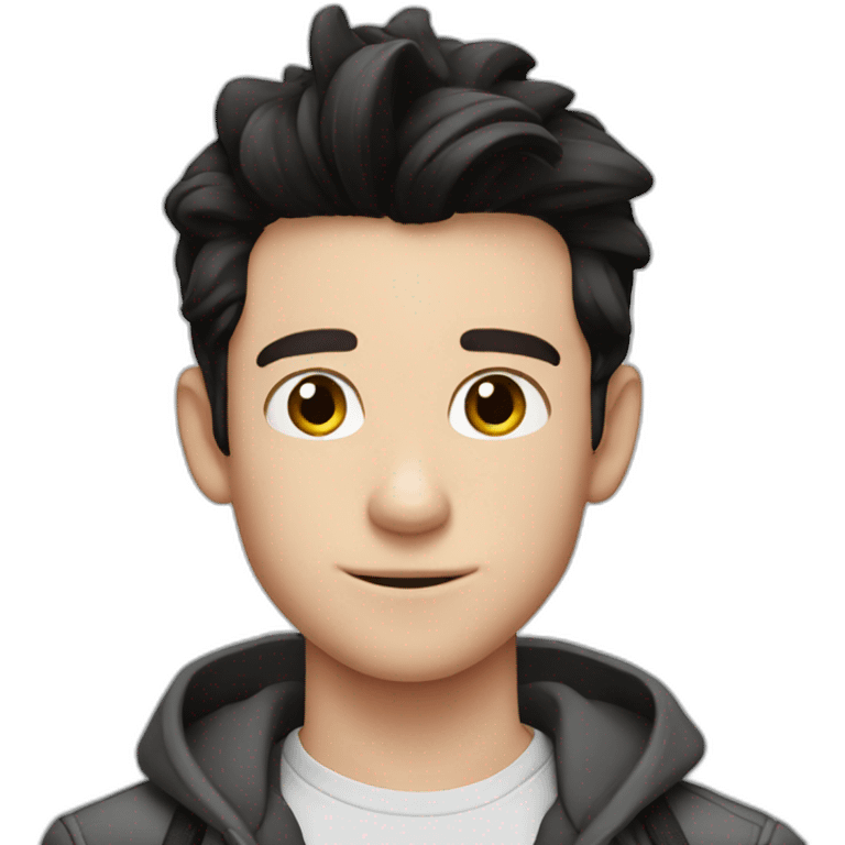 Tom holland with black hair closeup emoji