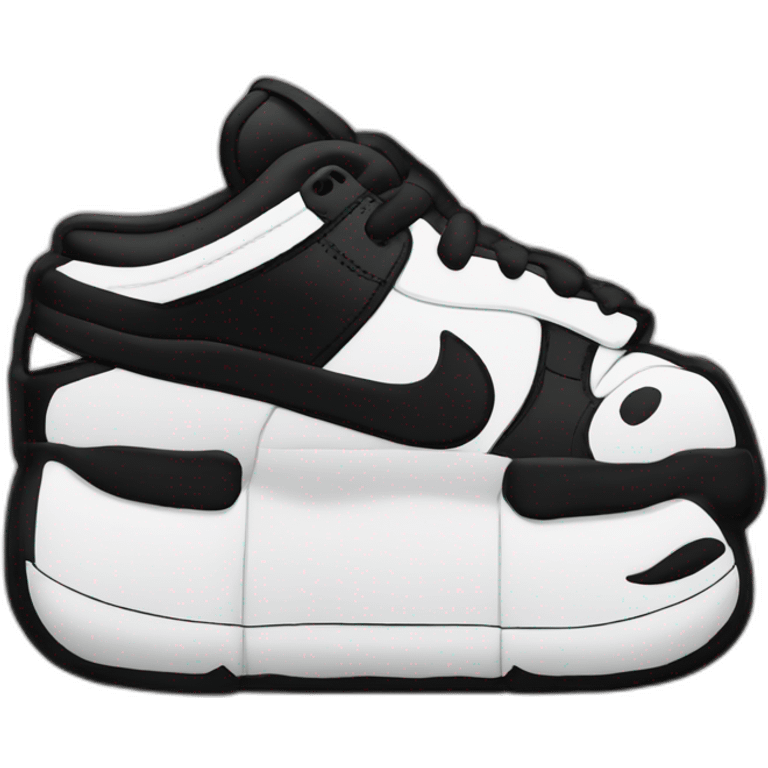 Nike dunk low black and White panda emoji