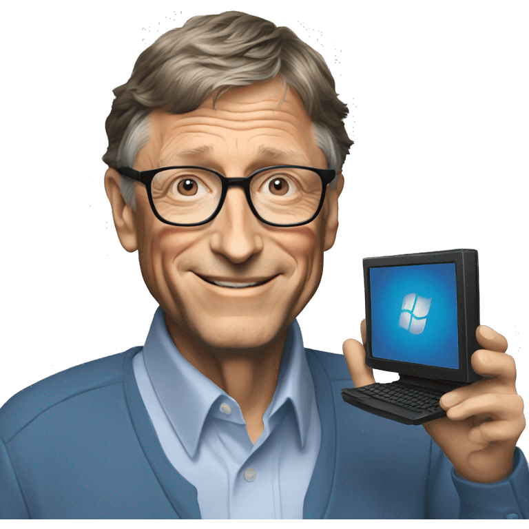 bill gates holding an HP PC emoji