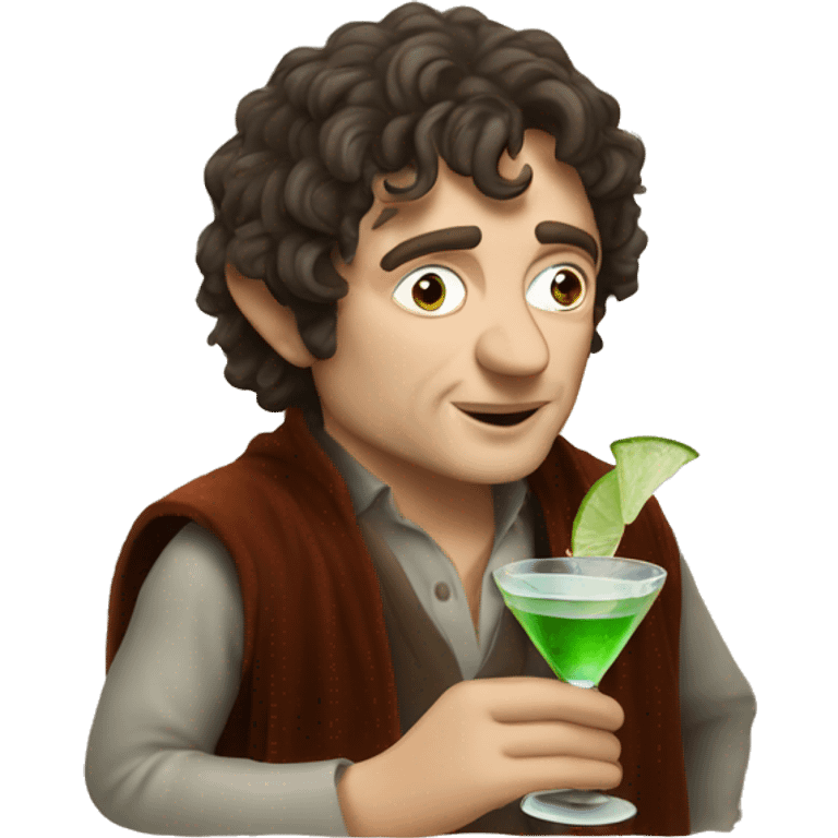 Frodo drinking martini emoji