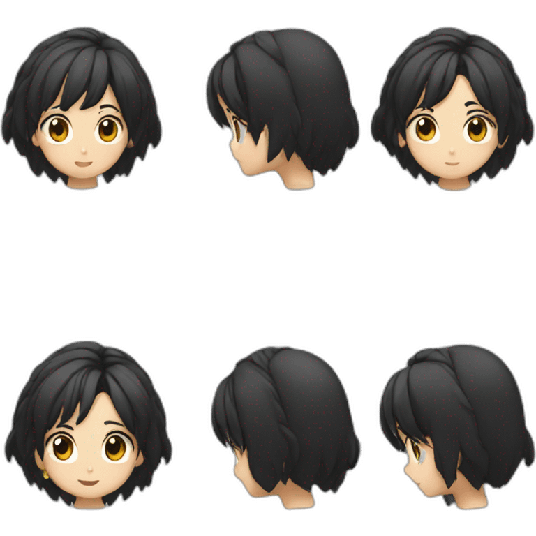 bouldering anime girl black hair emoji