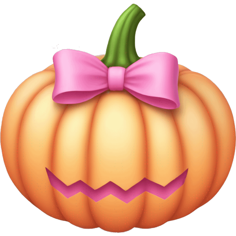 Light pink soft  Pumpkin with a pink bow emoji