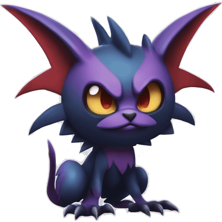 Edgy Cool Kawaii Litten-Noivern-Noibat-Absol-Pokémon Full Body emoji