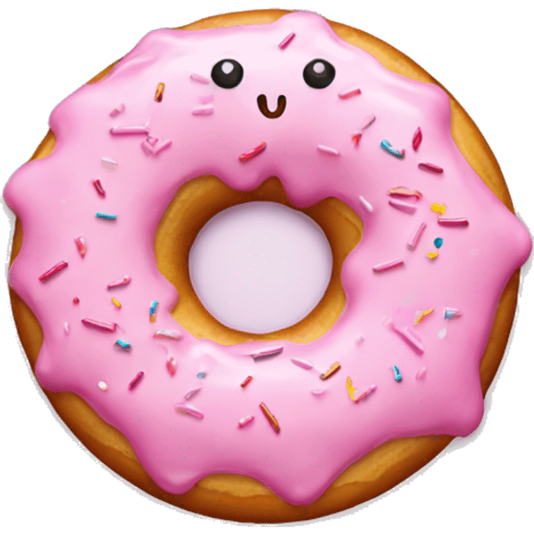 Pink frosted donut with glitter sprinkles emoji