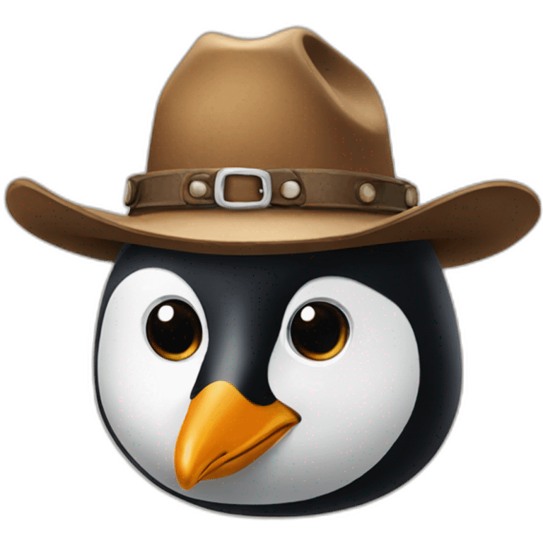 penguin with a cowboy hat emoji