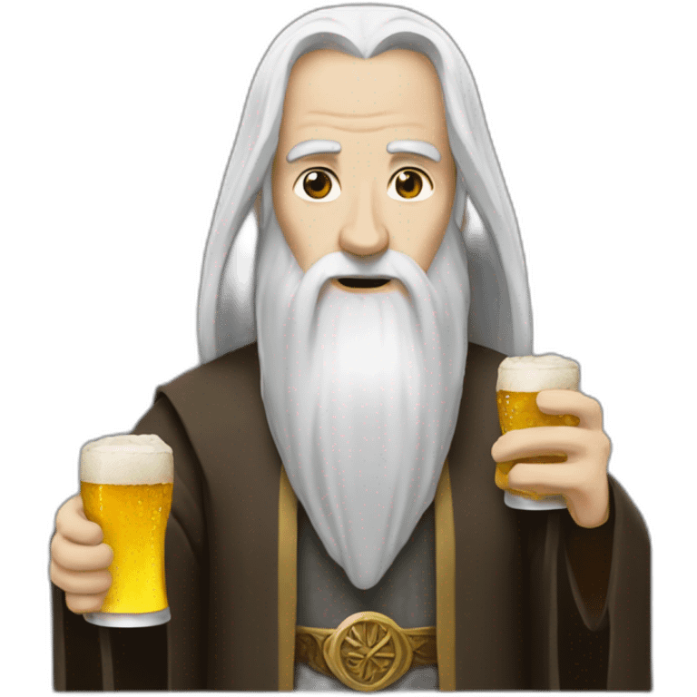 Saruman with beer emoji