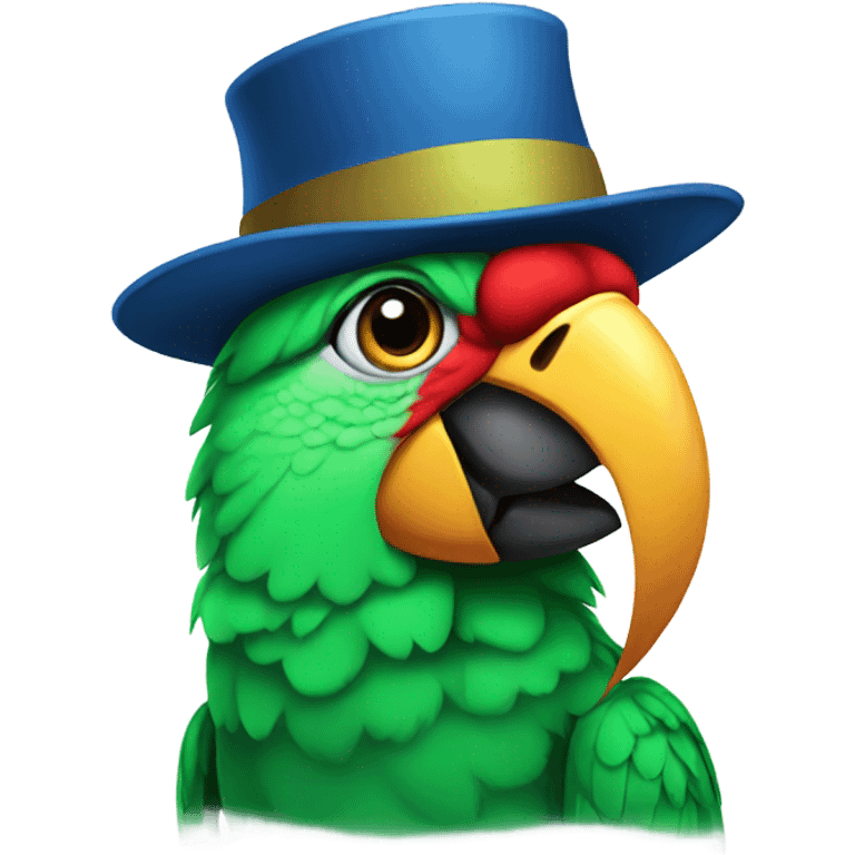 Parrot with a hat emoji