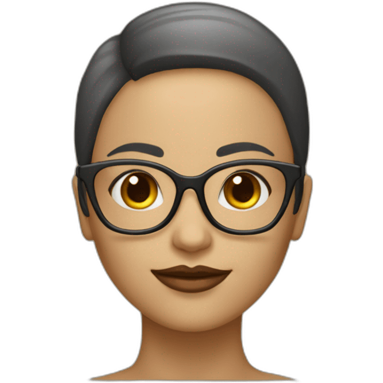 Une femme avec des lunettes, une coupe au carré et un beau visage emoji