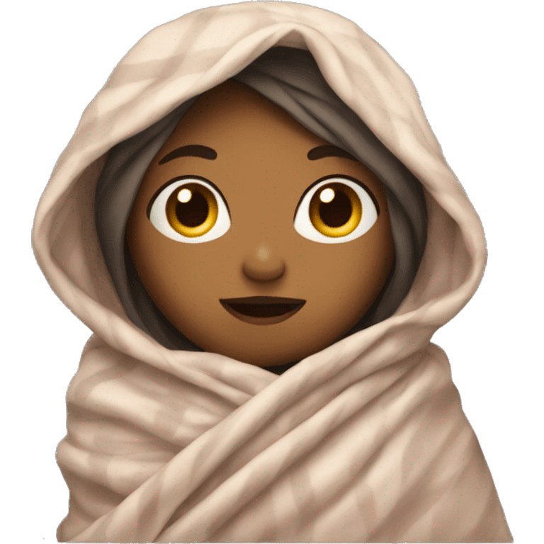 girl wrapped up in blanket emoji