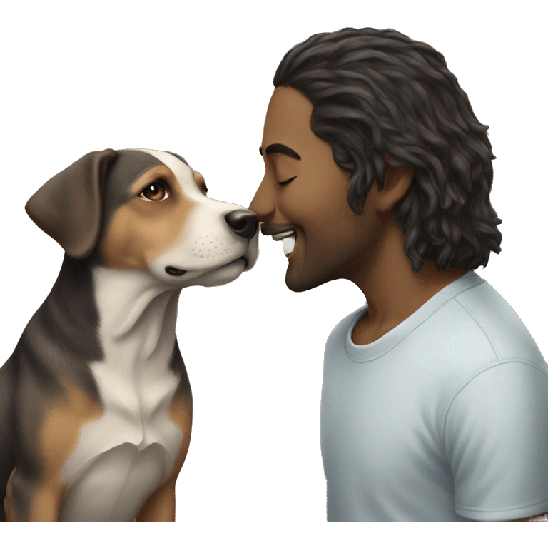 Kiss a dog emoji