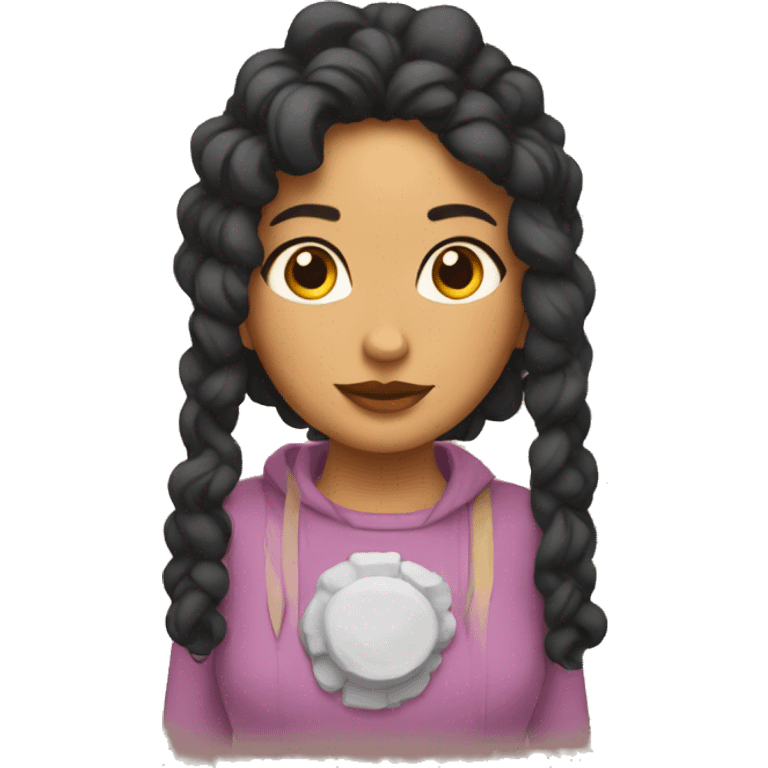 Chica con rulos emoji