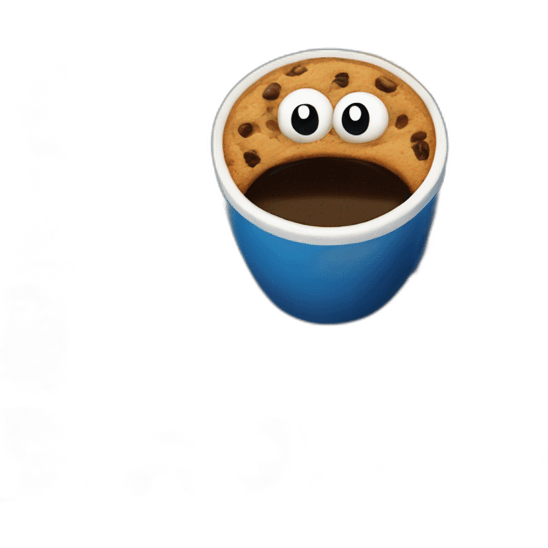 Cookie monster with coffee (sesam street) emoji