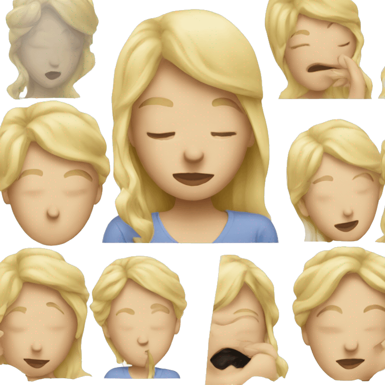 Blond kissing woman  emoji