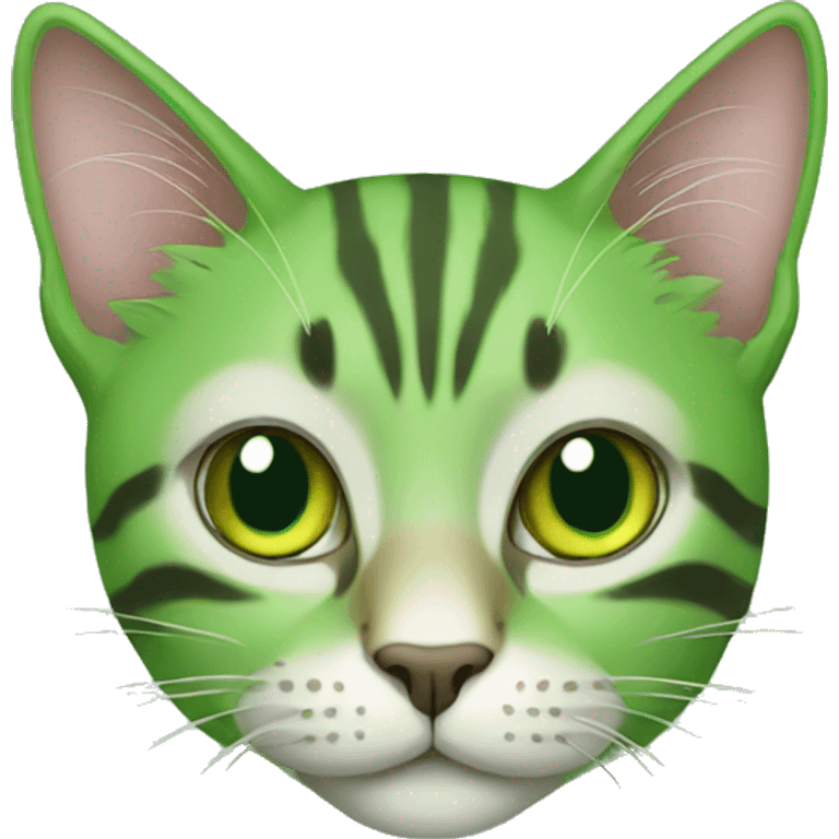 Cat green emoji