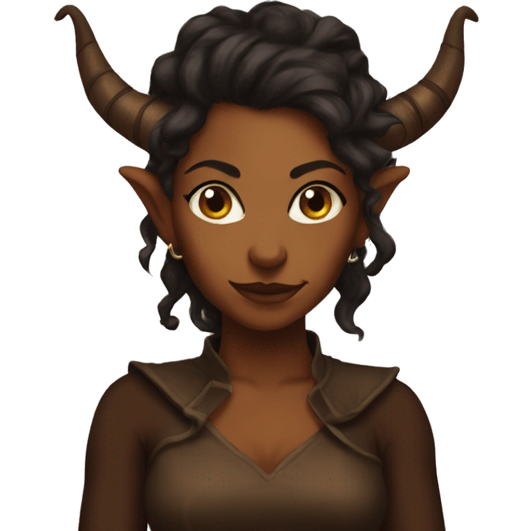 Brown female tiefling emoji