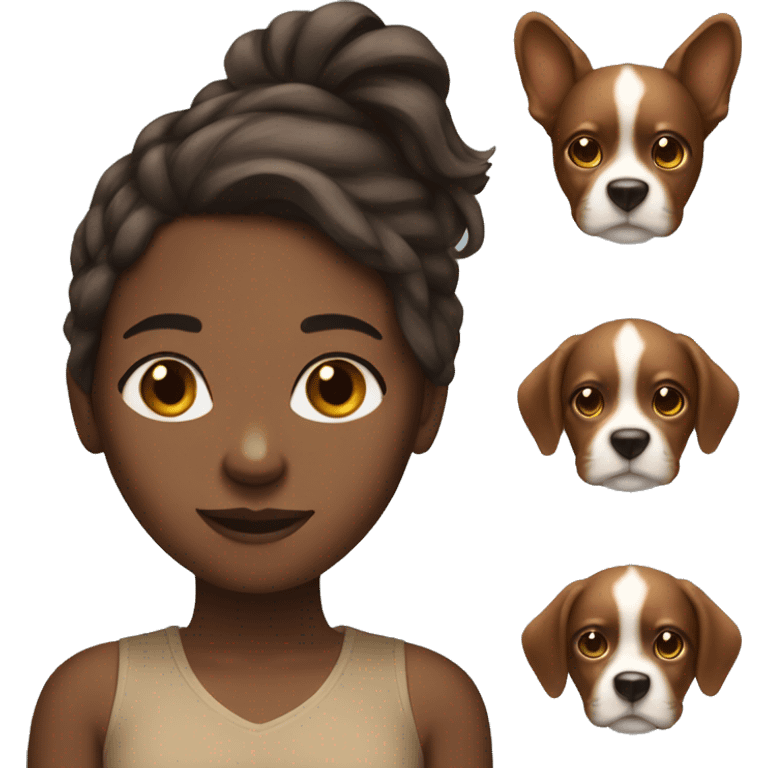 brown skin girl long hair with dog ears  emoji