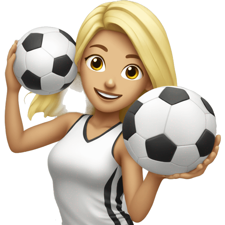 blond woman doing soccer tricks emoji