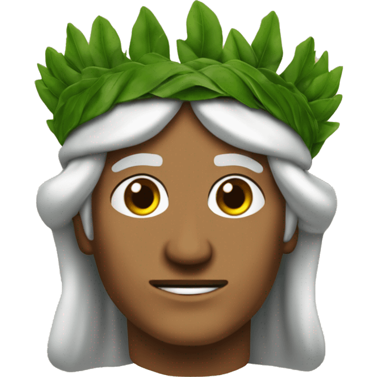 Dante Alighieri with a green laurel wreath on his head emoji