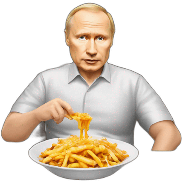 Vladimir Poutine pqui mange une poutine emoji