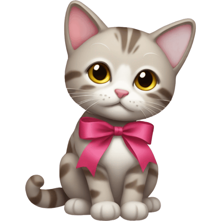 kitty with ribbon emoji