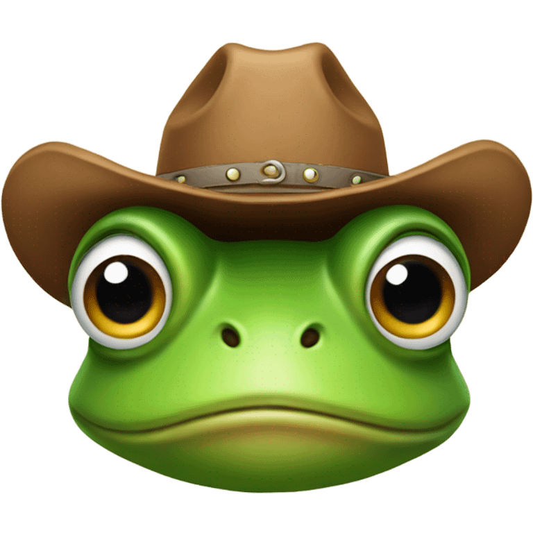 Frog wearing cowboy hat emoji