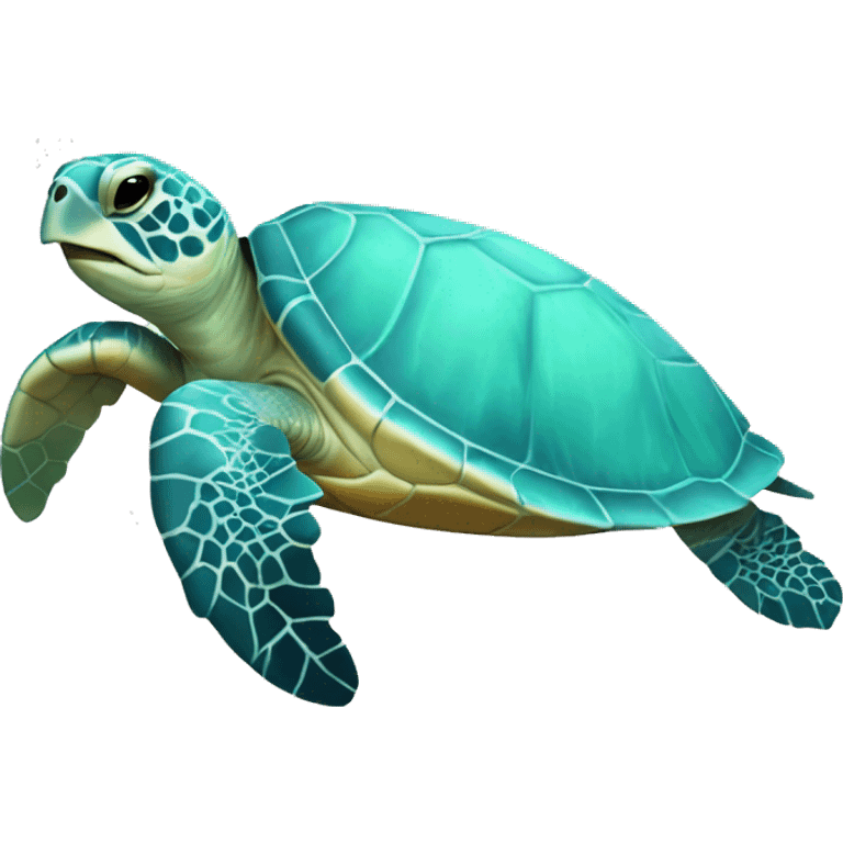 Pastel sea turtle emoji