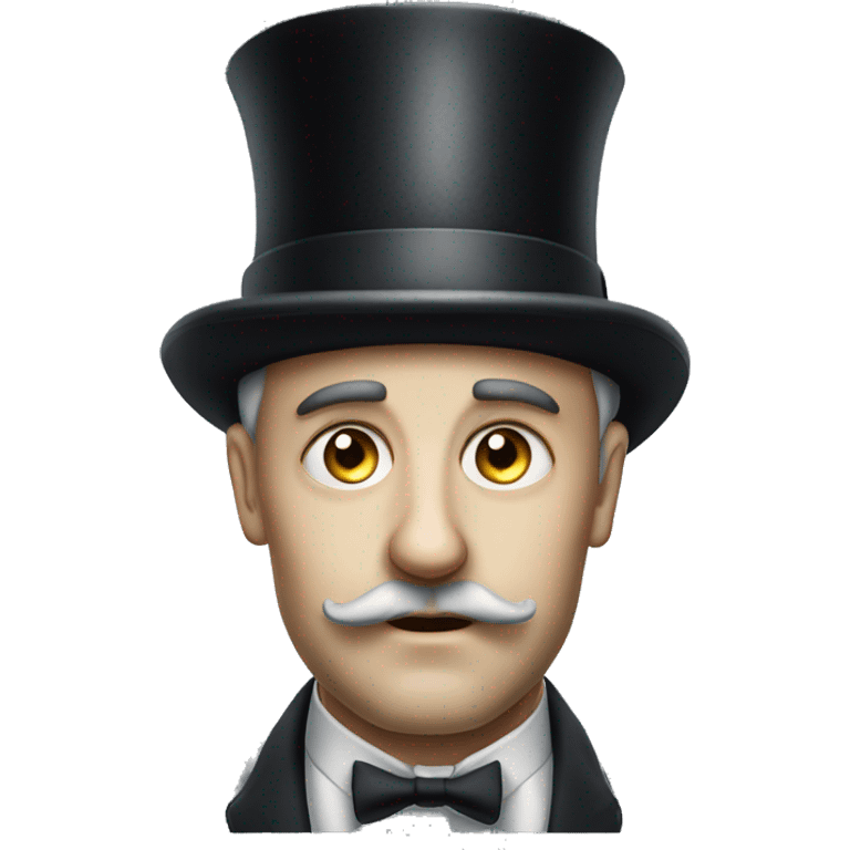 Photorealistic man serious British gentleman in a monocle and a top hat emoji