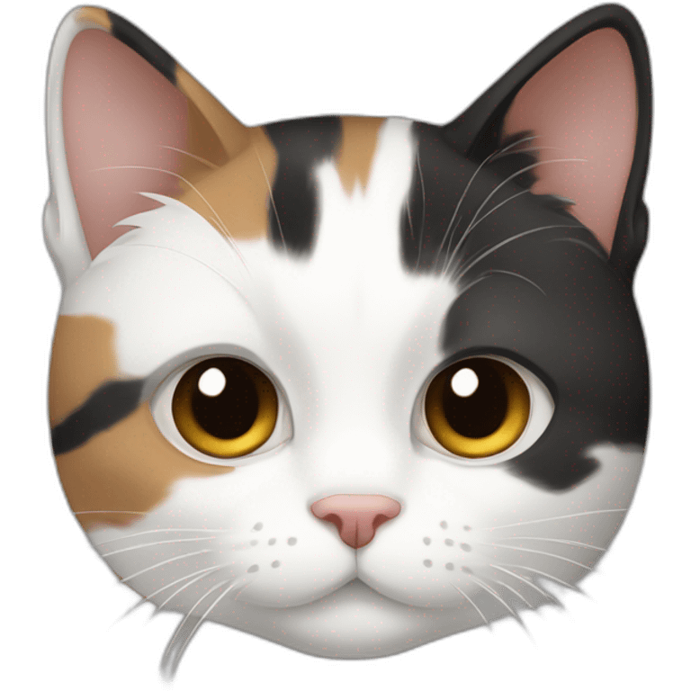 black white brown calico cat and gray striped cat emoji