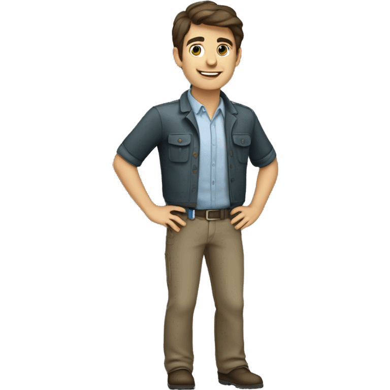 Brunette young male geophysicist standing emoji