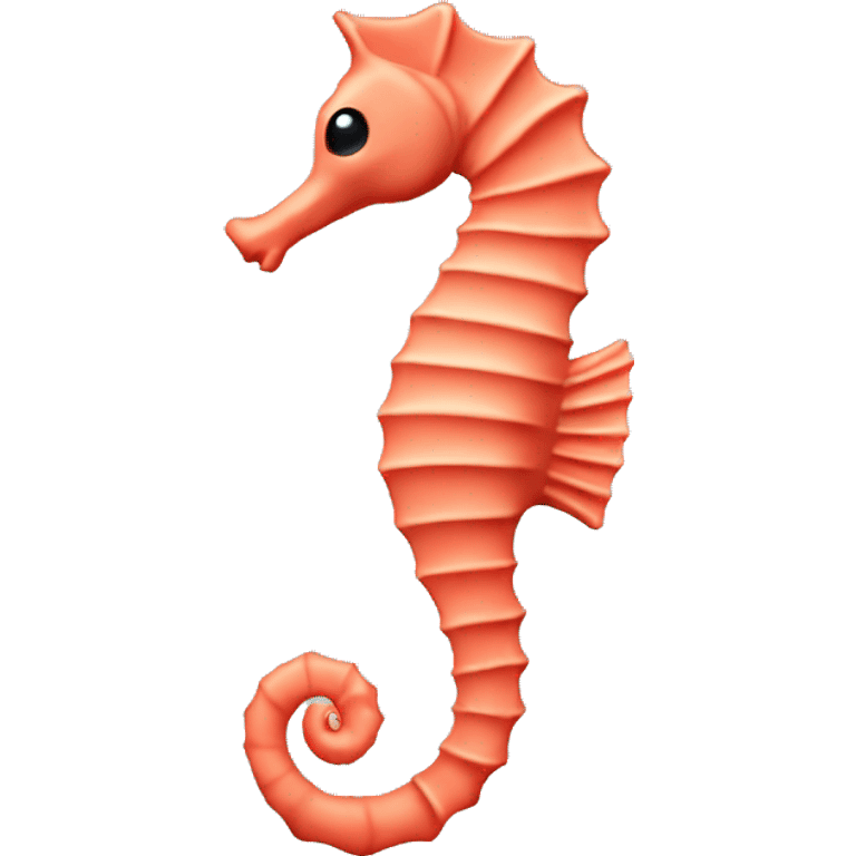 Left facing seahorse, coral colored emoji