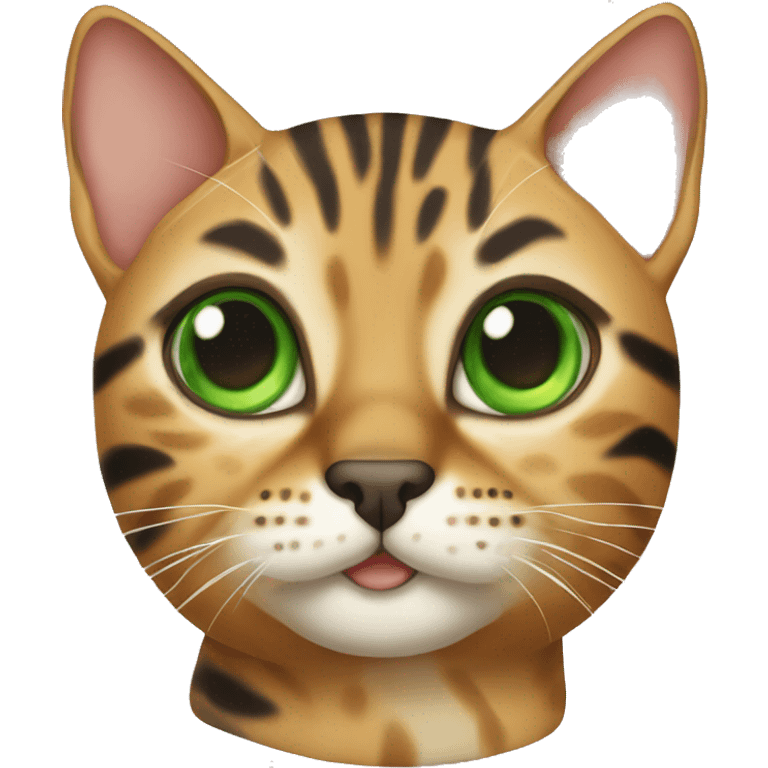 Bengal cat with green eyes emoji