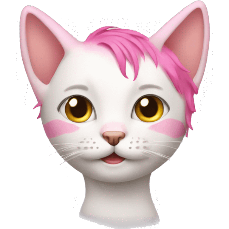 Cat with pink hair emoji