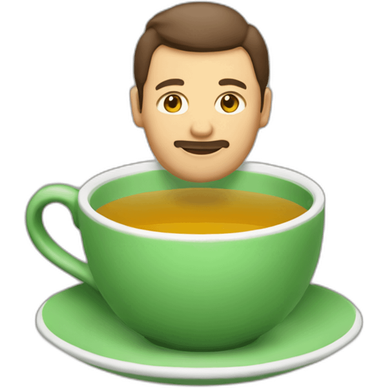 man in gren tea cup emoji