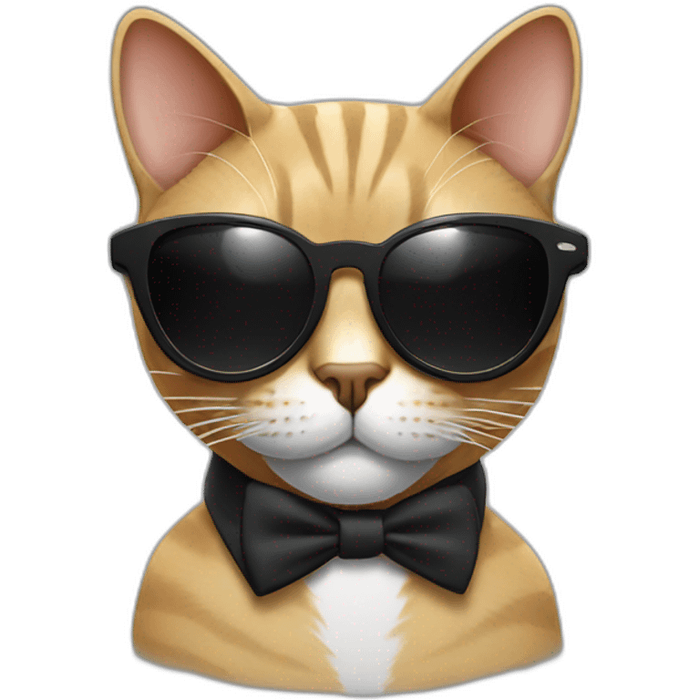 Cat with sunglasses, smok, looking like mafia emoji