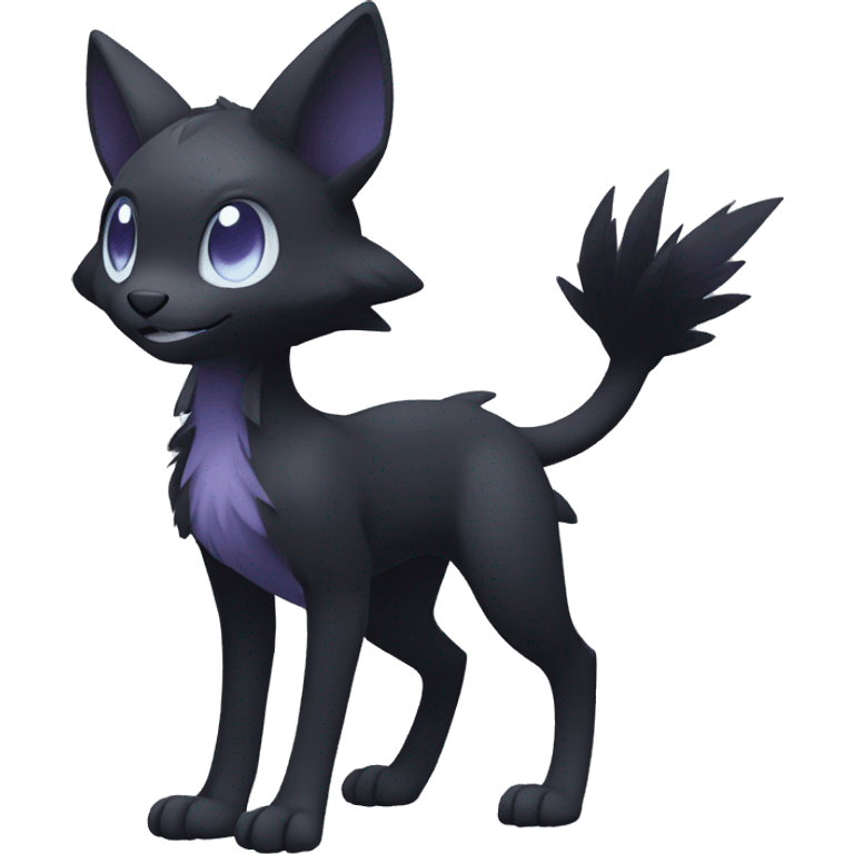 Cute cool shiny fantasy dark-shadow-themed animal hybrid Fakemon full body emoji