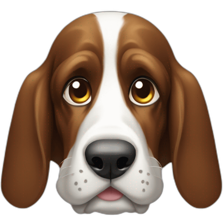 Perro Basset Haund negro y blanco  emoji