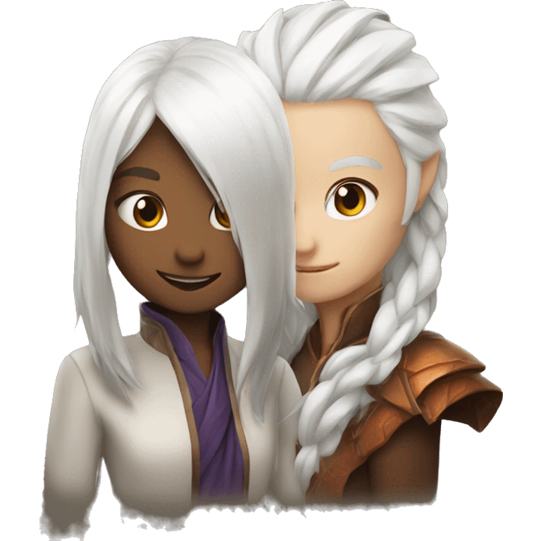 Dragon and white hair girl emoji