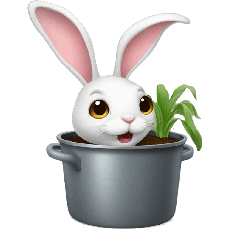 Bunny in the pot emoji