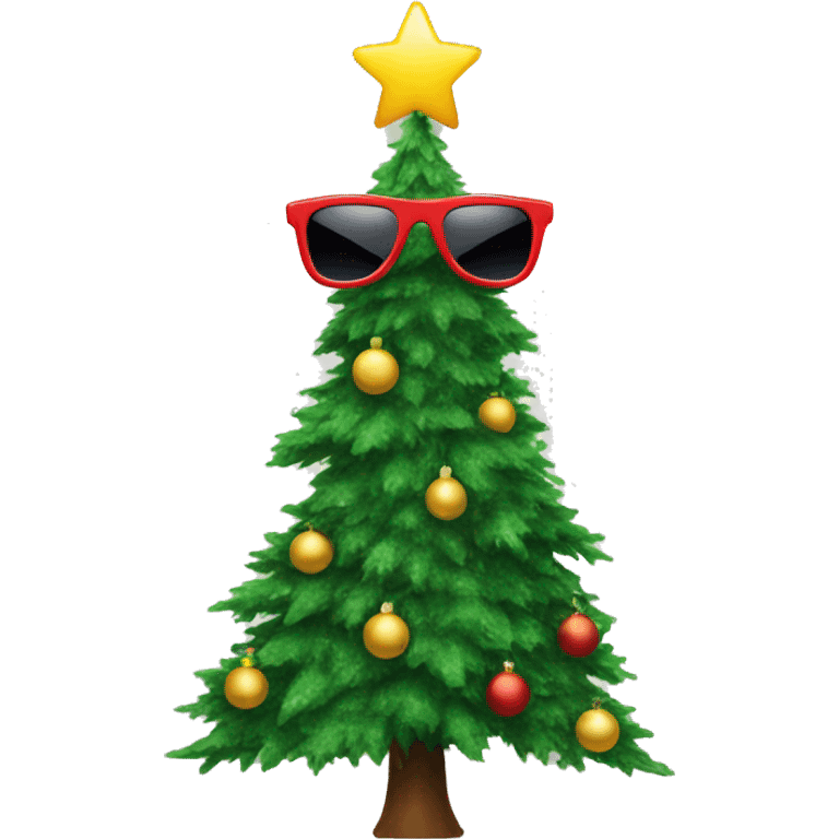 christmas tree with sunglasses emoji