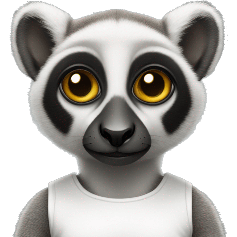 Lemur With a white Tank top emoji