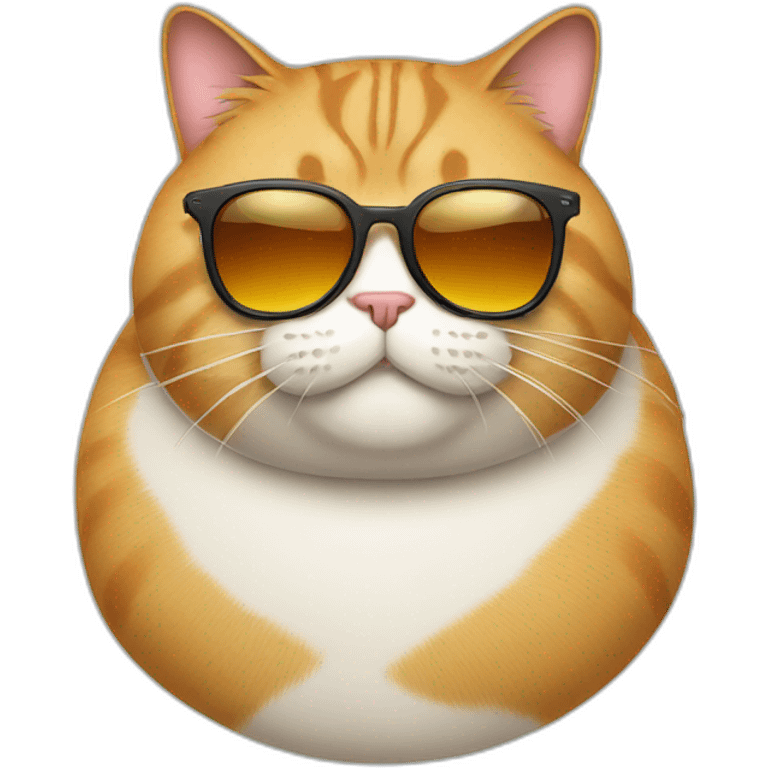 fat cat with sunglass emoji