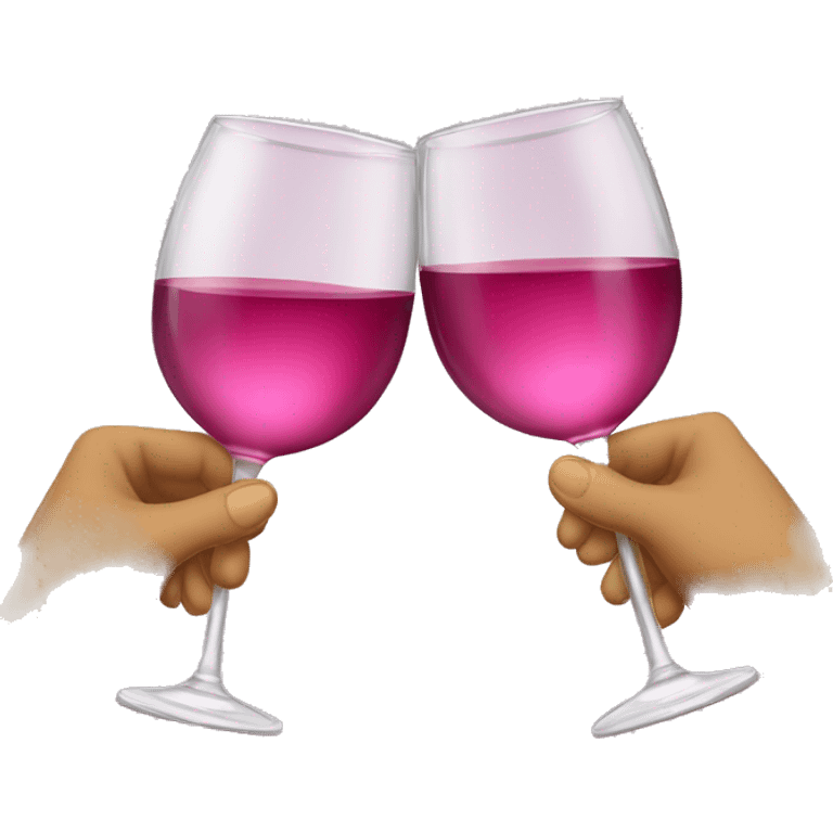  wine glasses clinking with pink wine emoji