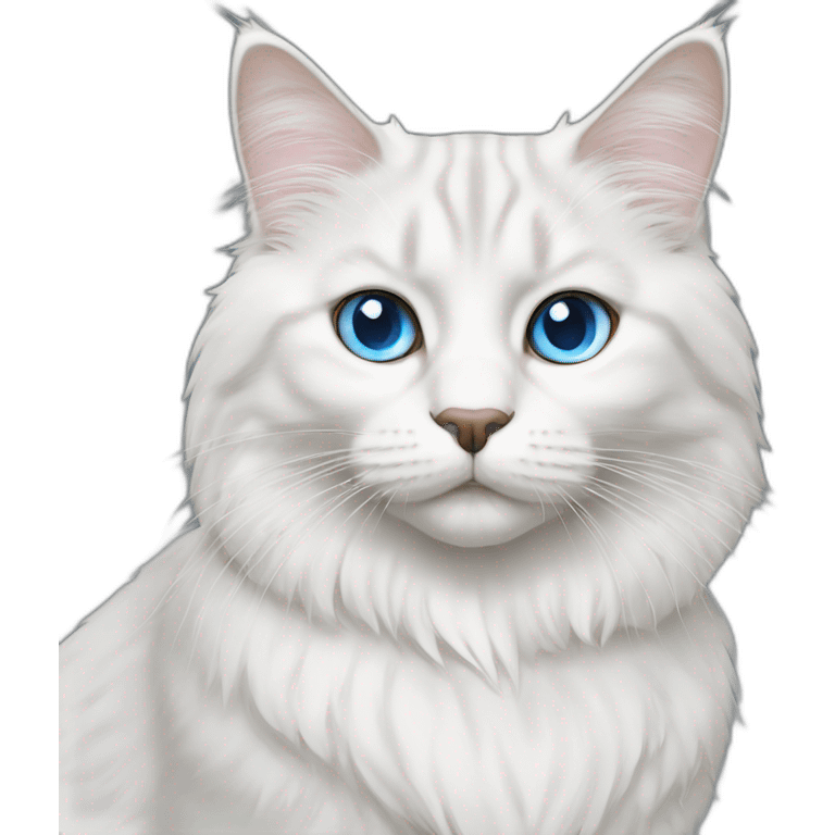 Siberian cat white blues eyes emoji