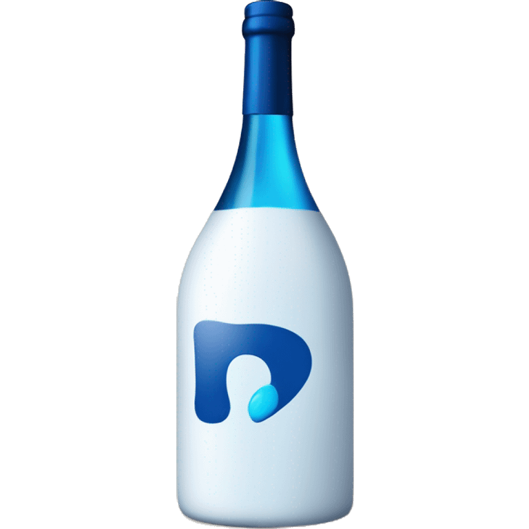 "Emoji of a white box with blue wine illustrations and a bold blue circle with a white 'B' in the center." emoji