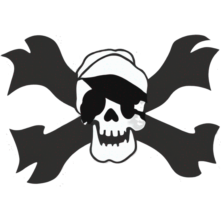 pirate flag in white emoji