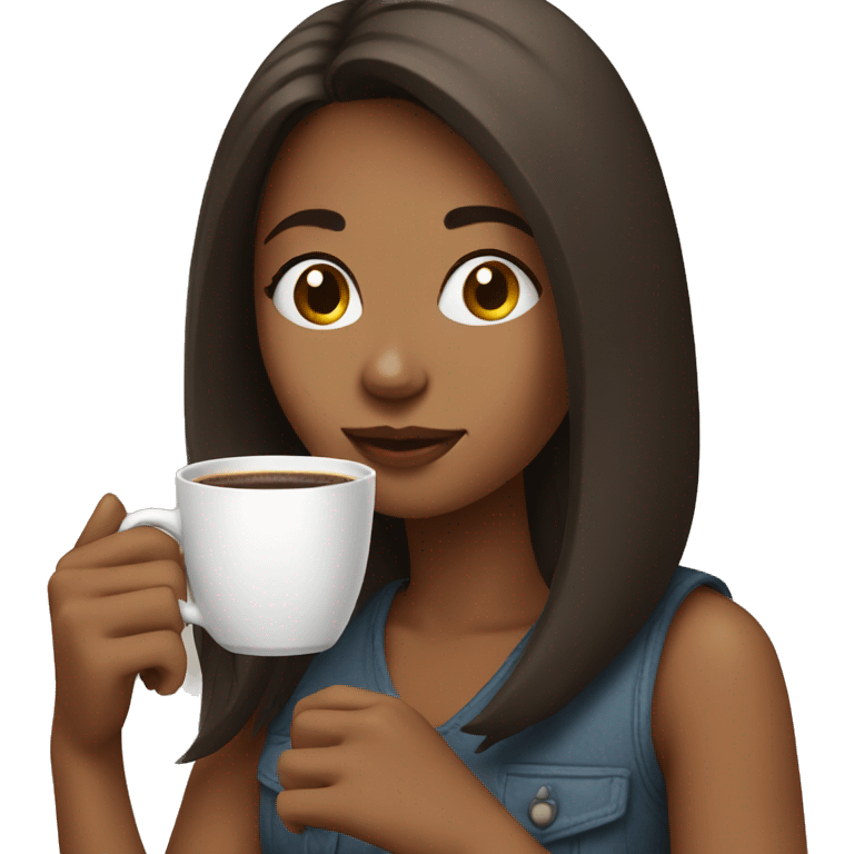 Girl drinking coffee emoji