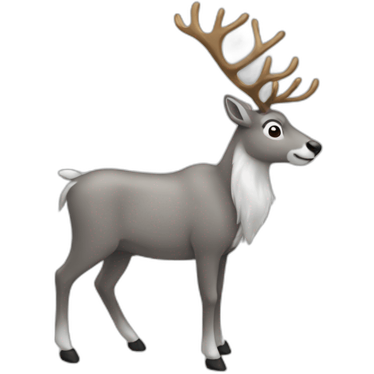 Grey reindeer side profil emoji